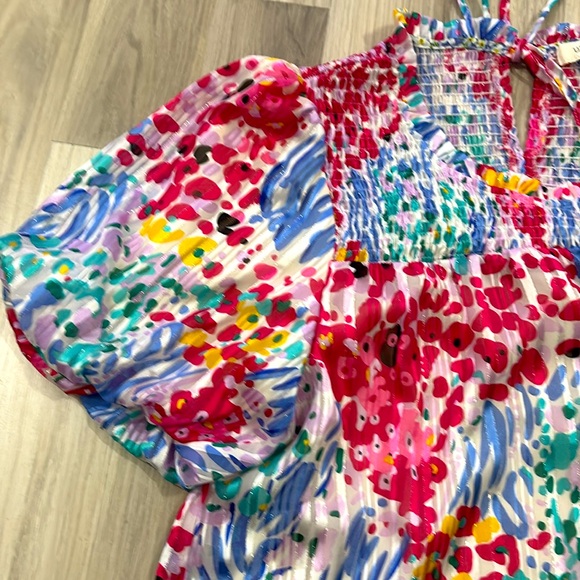 Umgee Colorful Smocked Top Bollon  Sleeve Size XL‎ - Picture 6 of 11